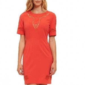 Robert Graham Amadea Dress Sz 8 Embroidered Sheath Dress Lace Designer Statement